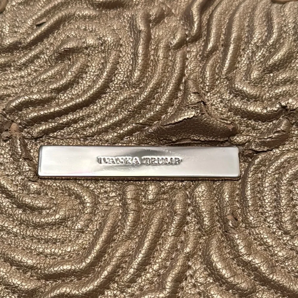 Ivanka Trump Gold Satchel with Artistic Design - Picture 2 of 10